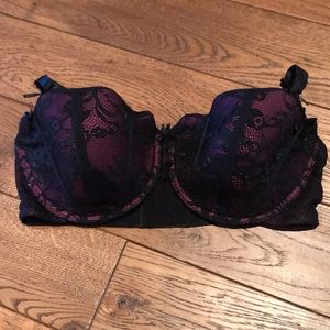 Just listed❤️fabulous black lace over purple push up bra